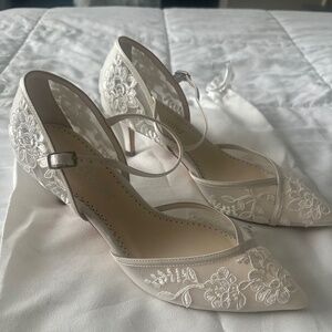 Bella Belle Candice Ivory Wedding Heels 5.5 – Worn Once